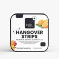 Hangover Strips packaging featuring mango and orange flavor, dietary supplement for wellness.