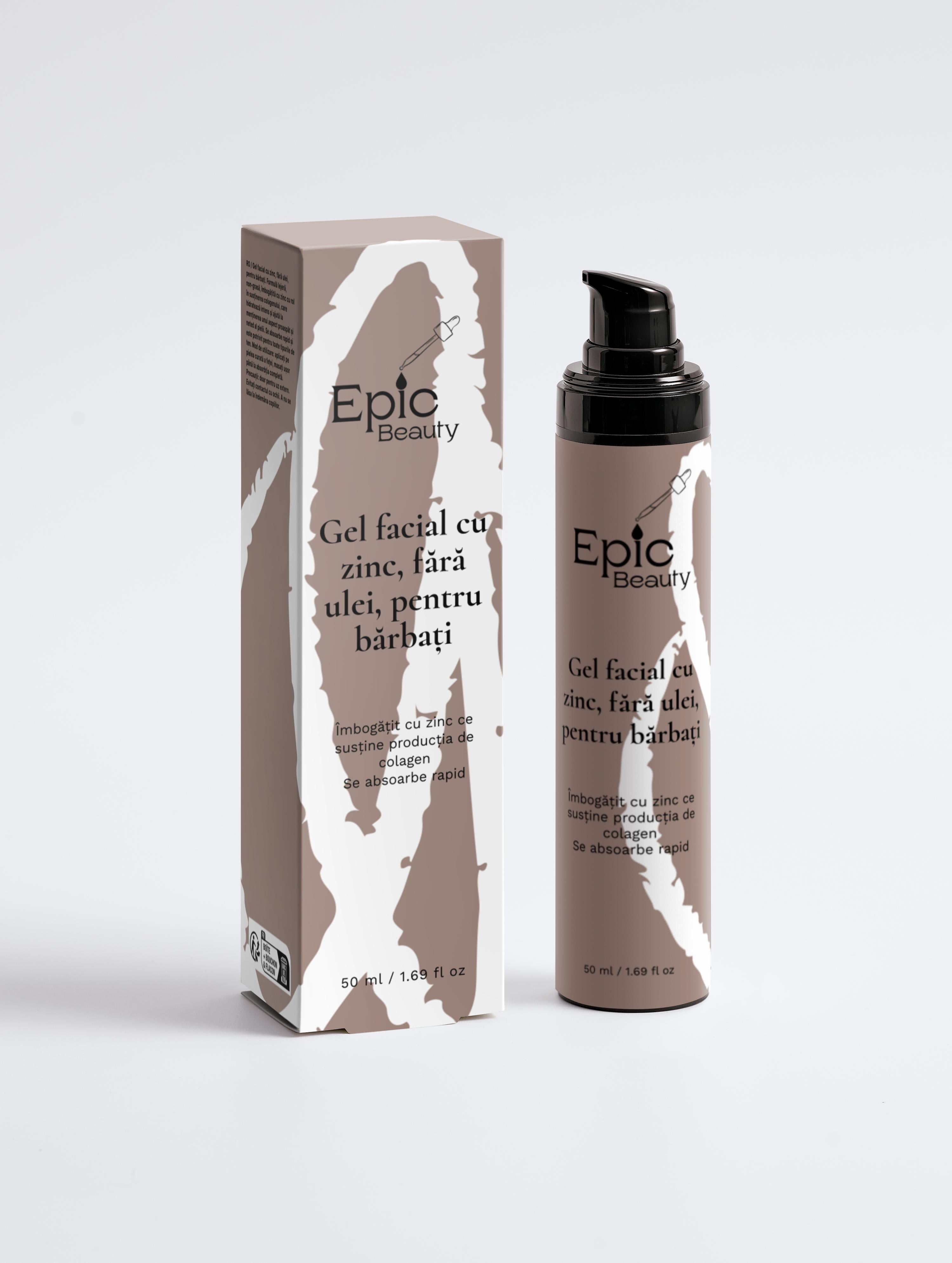 Gel facial cu zinc, fără ulei, pentru bărbați