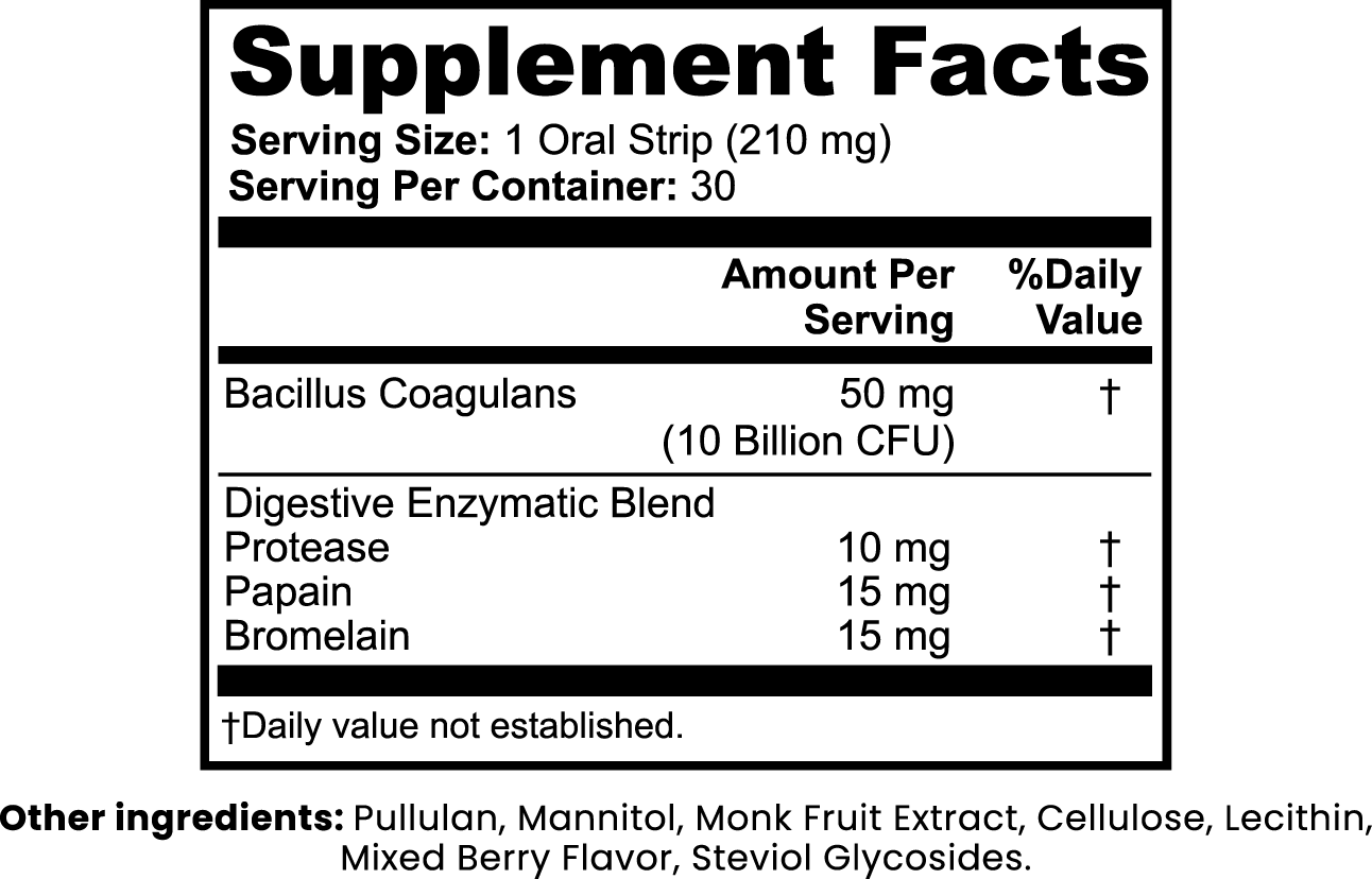 Digestiv+ Echilibru Intestinal - Stripuri cu Probiotice și Enzime