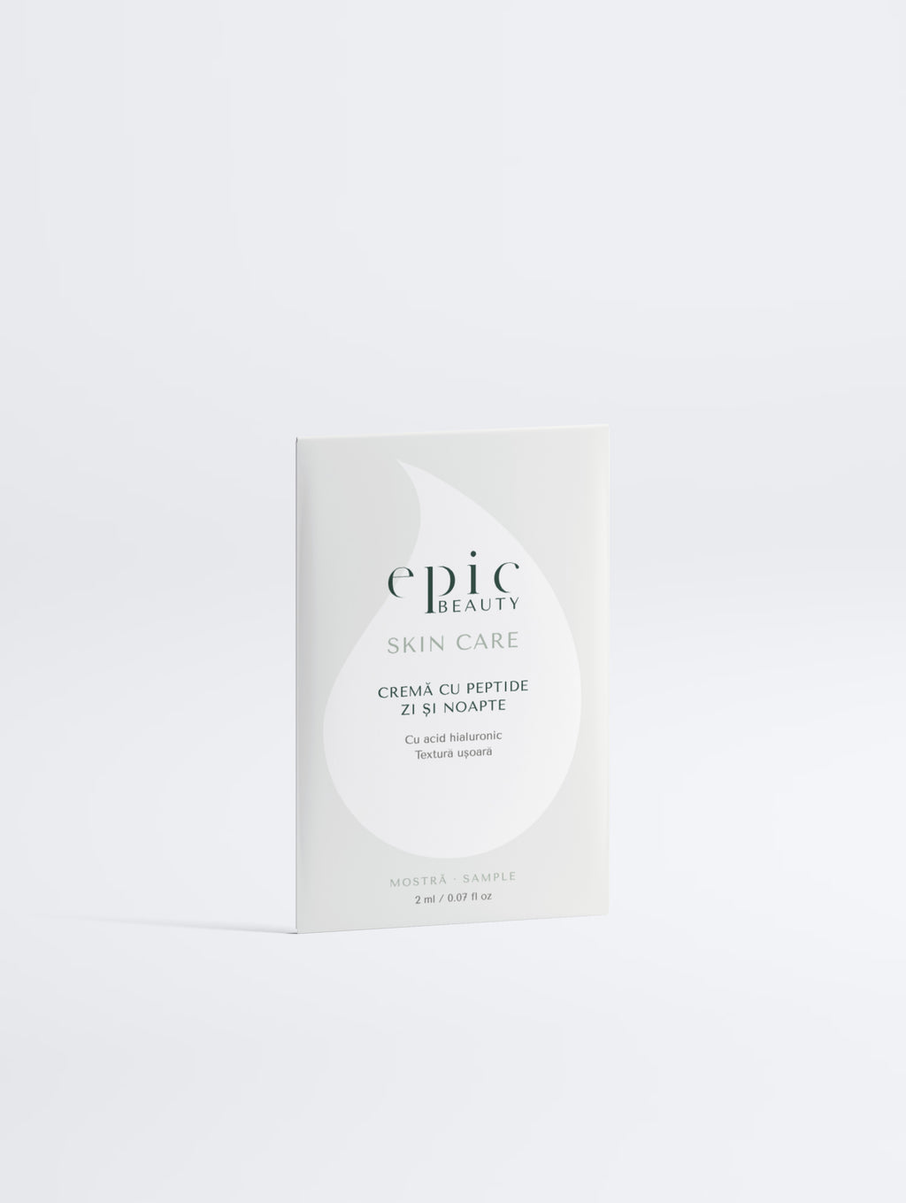 Cremă cu peptide zi și noapte, mostră 2 ml, plic Epic Beauty, față